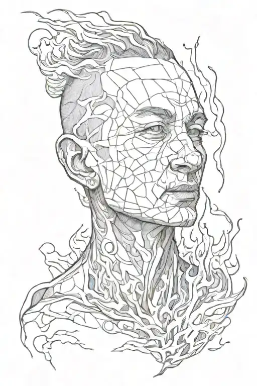 chester bennington flames tattoo design idea