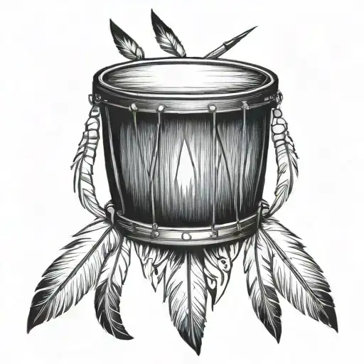 native american drum tattoo design idea