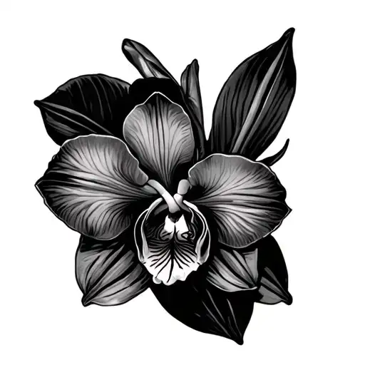 Cattleya Orchid tattoo design idea