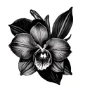 Cattleya Orchid tattoo design idea