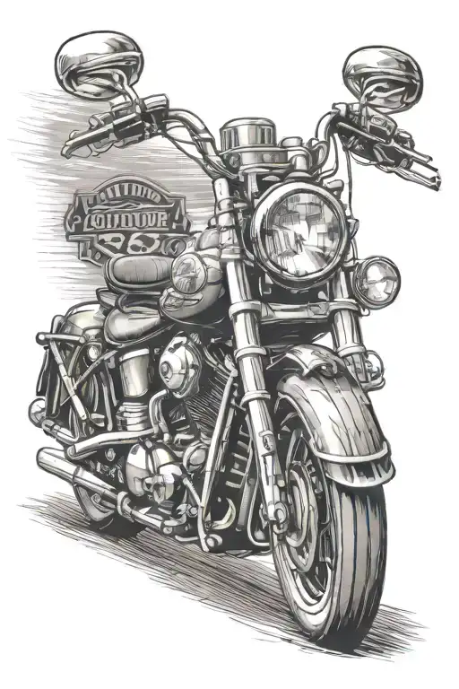 route 66 motor bike tattoo design idea