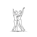 two people dancing together lines tattoo design idea