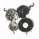 Virgo and Aries constellation intertwined tattoo design idea