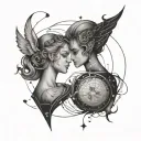 Virgo and Aries constellation intertwined tattoo design idea