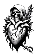 grim Reaper Sacred Heart tattoo design idea