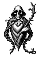 grim Reaper Sacred Heart tattoo design idea