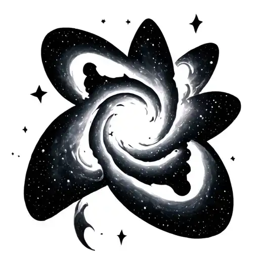 Tao space black hole nebula star tattoo design idea