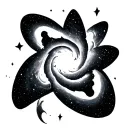 Tao space black hole nebula star tattoo design idea