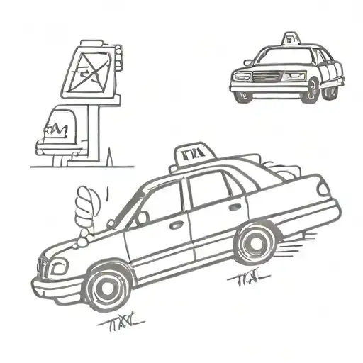 taxi cab tattoo design idea