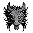 dragon face front tattoo design idea