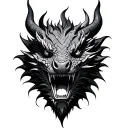 dragon face front tattoo design idea