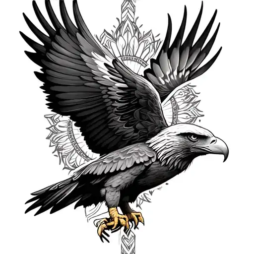 tattoo eagle with mandela theme for men tattoo design idea