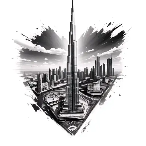 Burj Khalifa tattoo design idea