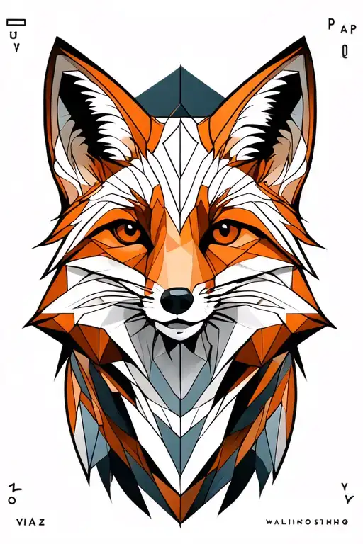 red fox full body tattoo design idea