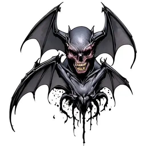 death bat tattoo design idea