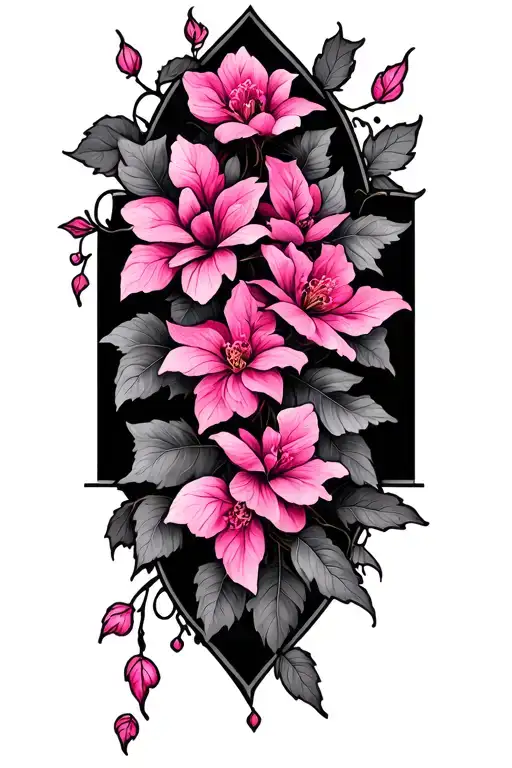 pink vine tattoo design idea