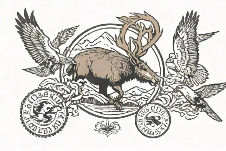 Colorado wildlife license plate with DRAKE in the middle and 5-29 for one tag and 07 for the other tattoo design idea