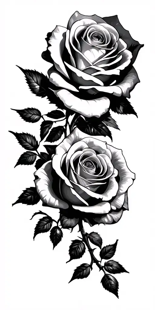 Roses, mechanics, lettering (Consistency beats perfection – always. Trust the process) Black and white, realistic, Upper tattoo design idea