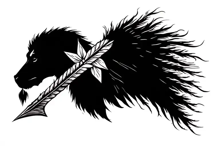 Indian arrow without animals tattoo design idea