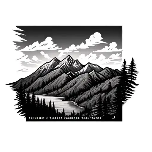 Appalachian mountains tattoo design idea