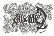 old English font tattoo design idea