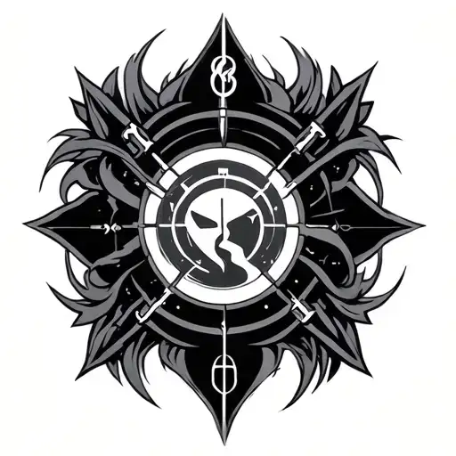 A tattoo to surround a smaller one with cyber sigils  tattoo design idea