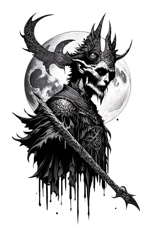 bloodborne moon presence, hunter, symbols tattoo design idea