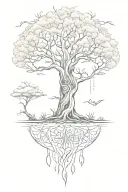 tree of life back with roots representing all that is divine tattoo African inspired fluidity  tattoo design idea