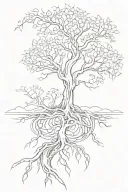tree of life back with roots representing all that is divine tattoo African inspired fluidity  tattoo design idea