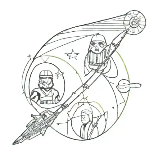 mix the universes of star wars harry potter and star wars tattoo design idea