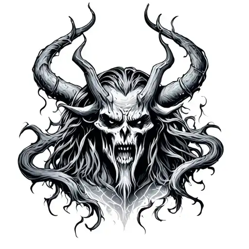 Hell god tattoo design idea