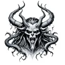 Hell god tattoo design idea