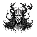 Hell god tattoo design idea