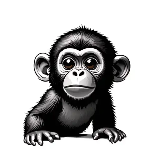Cute Monkey tattoo design idea