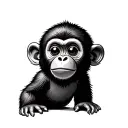 Cute Monkey tattoo design idea