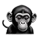 Cute Monkey tattoo design idea