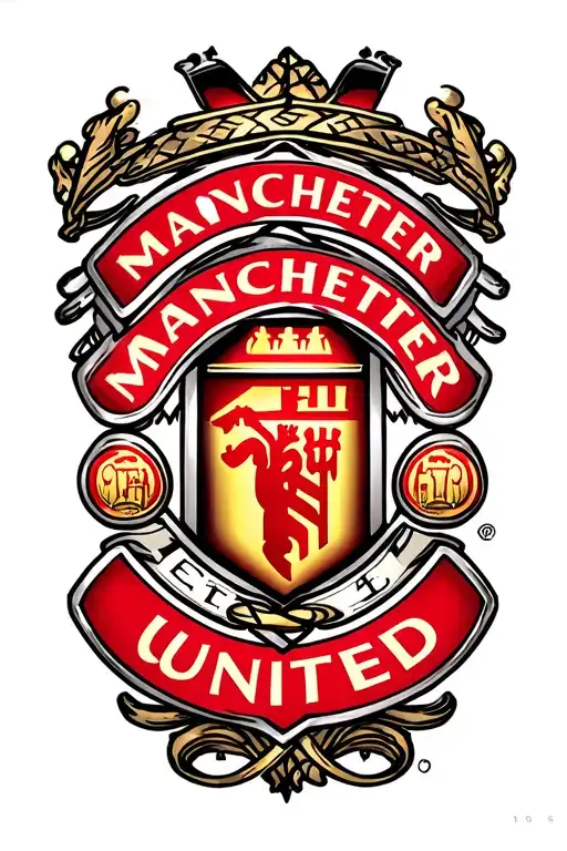 Manchester United logo intertwined tattoo design idea