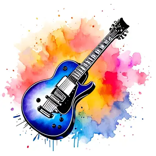 music dj guitars tattoo design idea