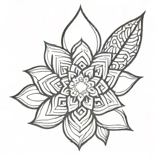 buddhist petal structure tattoo design idea