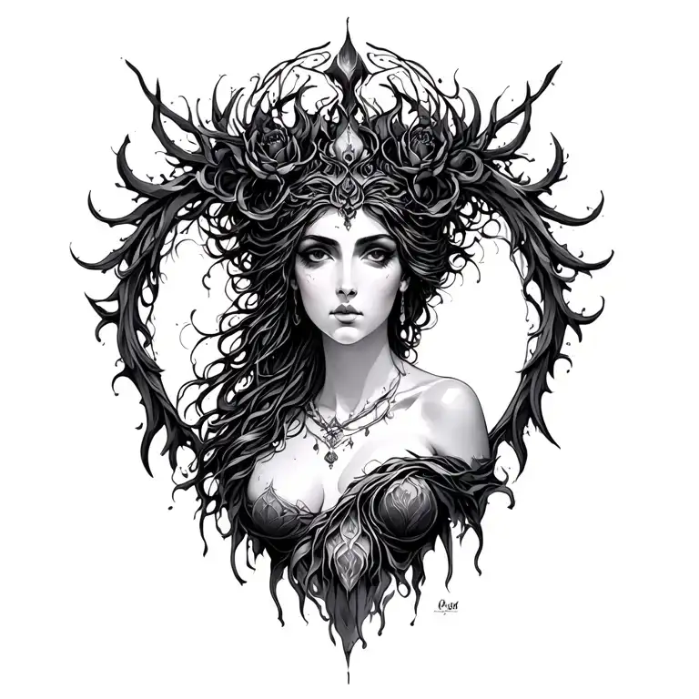 hecate goddess tattoo design idea