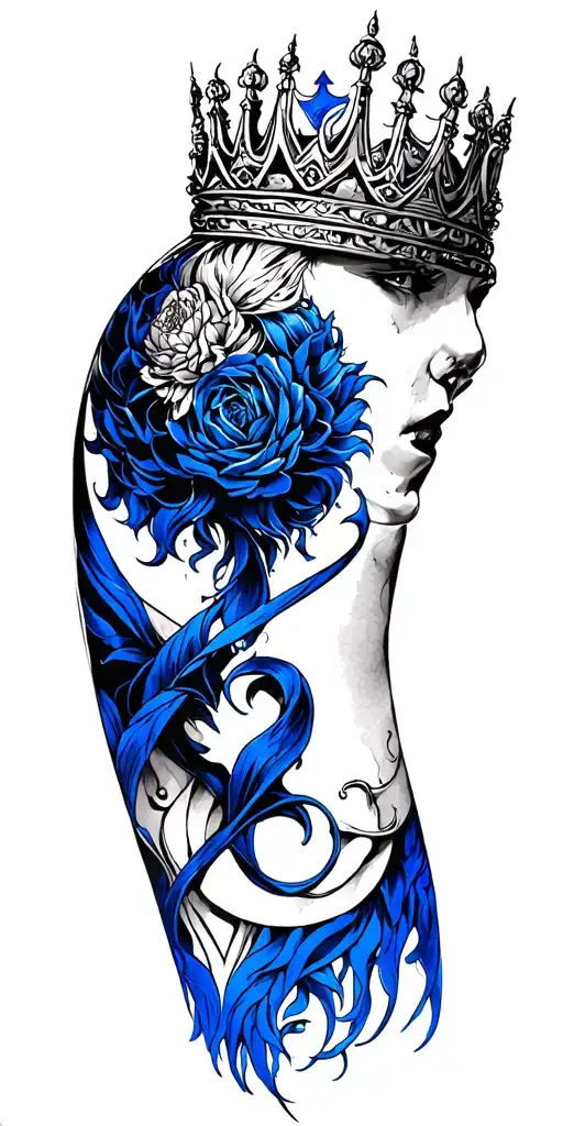 kaiser arm and neck blue lock  tattoo design idea