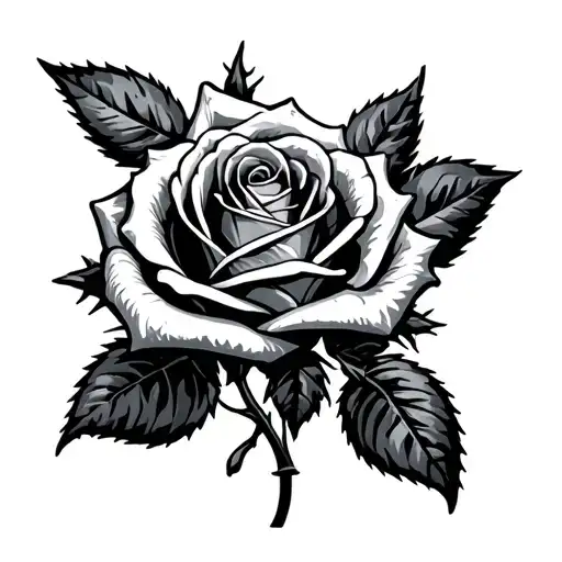 Rose intertwined barbed wire tattoo design idea