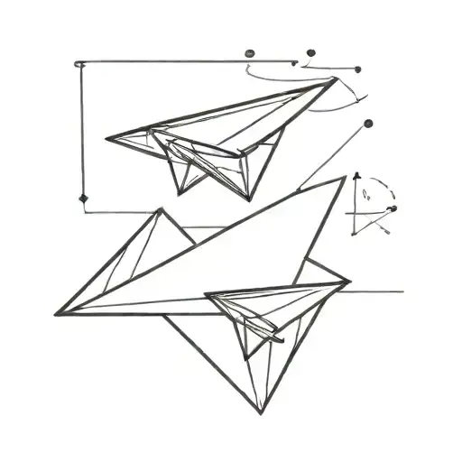 Paper airplane tattoo design idea