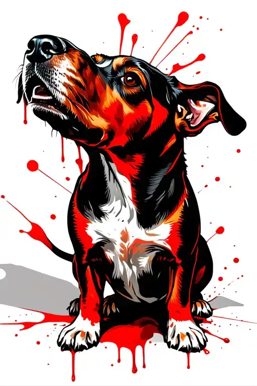 basset hound farmer tattoo design idea