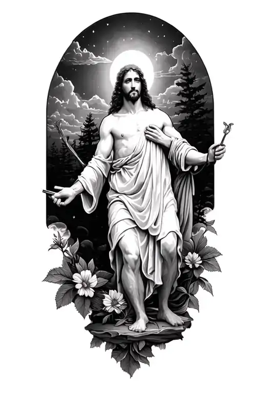 biblical scene tattoo design idea