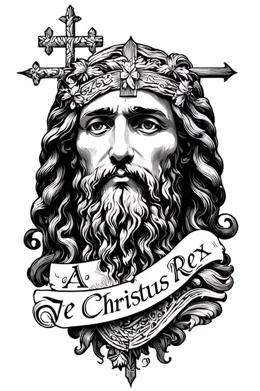 Ave Christus Rex wording tattoo design idea
