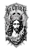 Ave Christus Rex wording tattoo design idea