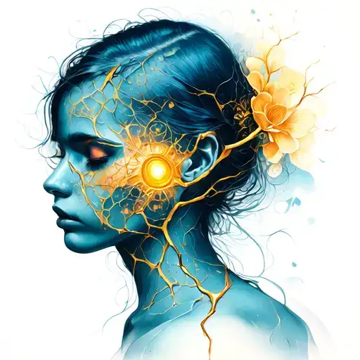 kintsugi anxiety mental health tattoo design idea