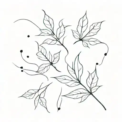 leafs transforming into snowflakes in the wind tattoo design idea