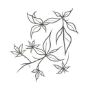 leafs transforming into snowflakes in the wind tattoo design idea